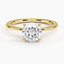 Yellow Gold Moissanite Aimee Solitaire Ring