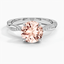 Morganite Petite Twisted Vine Diamond Ring (1/8 ct. tw.) in 18K White Gold
