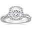 18KW Moissanite Petite Twisted Vine Halo Diamond Ring (1/4 ct. tw.), smalltop view