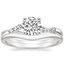 18K White Gold Chamise Diamond Ring (1/5 ct. tw.) with Petite Curved Wedding Ring