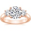 14K Rose Gold Three Stone Trellis Diamond Ring (1/2 ct. tw.), smalltop view