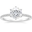 18KW Moissanite Luxe Ballad Six-Prong Diamond Ring, smalltop view