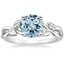 18KW Aquamarine Budding Willow Solitaire Ring, smalltop view