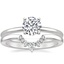 Platinum Four-Prong Petite Comfort Fit Ring with Lunette Diamond Ring