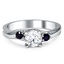 Custom Contemporary Trellis Diamond and Sapphire Ring