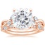 14KR Moissanite Willow Diamond Ring (1/8 ct. tw.) with Luxe Willow Diamond Wedding Ring (1/5 ct. tw.), smalltop view