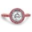 Custom Bezel Diamond and Pink Sapphire Halo Ring