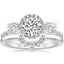 18K White Gold Three Stone Waverly Diamond Ring (3/4 ct. tw.) with Lunette Diamond Ring