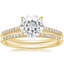18KY Moissanite Lissome Diamond Ring (1/10 ct. tw.) with Whisper Diamond Ring, smalltop view