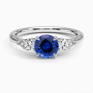 Sapphire Opera Diamond Ring in 18K White Gold