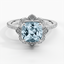 Aquamarine Reina Diamond Ring in Platinum