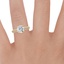 18K Yellow Gold Tacori Sculpted Crescent Knife Edge Diamond Ring, smallzoomed in top view on a hand