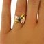 The Maureen Ring, smalltop view on a hand