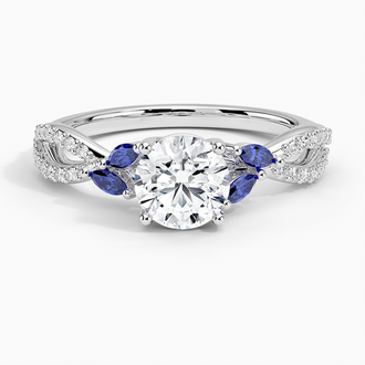 Luxe Willow Sapphire and Diamond Ring (1/8 ct. tw.)