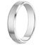 Platinum 4mm Beveled Edge Matte Wedding Ring, smallside view
