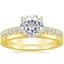 18KY Moissanite Sienna Diamond Ring (2/5 ct. tw.) with Petite Quattro Diamond Ring, smalltop view