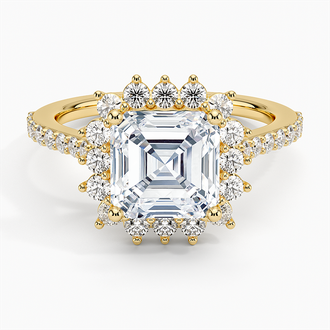 Luxe Sunburst Halo Diamond Ring - Brilliant Earth
