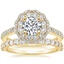 18K Yellow Gold Rosa Diamond Ring with Shared Prong Diamond Ring (2/5 ct. tw.)