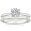 18K White Gold Freesia Ring with Petite Comfort Fit Wedding Ring