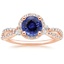 Rose Gold Sapphire Luxe Willow Halo Diamond Ring (2/5 ct. tw.)