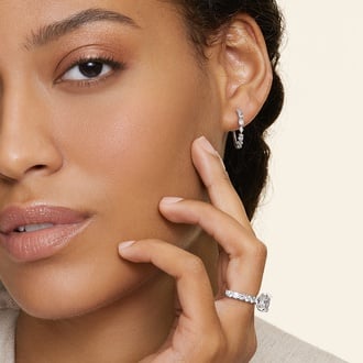 Mixed Shape Lab Diamond Hoop Earrings - Brilliant Earth