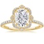 18KY Moissanite Reina Halo Diamond Ring, smalltop view