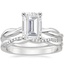 PT Moissanite Twisted Vine Ring with Petite Twisted Vine Diamond Ring (1/8 ct. tw.), smalltop view