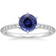 18KW Sapphire Six Prong Petite Shared Prong Diamond Ring (1/5 ct. tw.), smalltop view