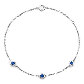 Three Sapphire Bezel Bracelet Image