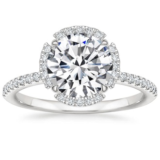 18K White Gold Quadrille Halo Diamond Ring