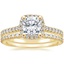 18K Yellow Gold Luxe Odessa Diamond Ring (1/3 ct. tw.) with Luxe Sonora Diamond Ring (1/4 ct. tw.)