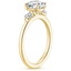 18K Yellow Gold Perfect Fit Three Stone Diamond Ring, smallside view
