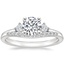 18K White Gold Three Stone Floating Diamond Ring with Petite Curved Diamond Ring (1/10 ct. tw.)