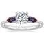 18K White Gold Opera Ring with Lab Alexandrite Accents, smalltop view
