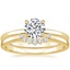 18K Yellow Gold Elodie Ring with Crescent Diamond Ring