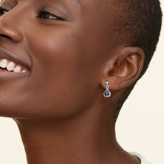 Sapphire and Diamond Twist Earrings