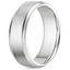 18K White Gold 7mm Beveled Edge Matte Wedding Ring with Grooves, smallside view