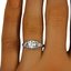 The Severine Ring, smallzoomed in top view on a hand