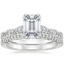18K White Gold Tacori Petite Crescent Pavé Diamond Ring (1/3 ct. tw.) with Tacori Coastal Crescent Diamond Ring (1/5 ct. tw.)