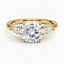 Yellow Gold Moissanite Opera Diamond Ring