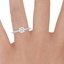 18K White Gold Petite Shared Prong Diamond Ring (1/4 ct. tw.), smallzoomed in top view on a hand