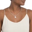14K White Gold Engravable Mom Diamond Heart Charm, smallside view