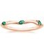 14K Rose Gold Willow Contoured Ring with Lab Emerald Accents, smalltop view