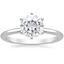 18KW Moissanite Six-Prong Petite Comfort Fit Ring, smalltop view