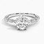 Platinum Tacori Sculpted Crescent Pear Diamond Ring, smalltop view