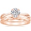 14K Rose Gold Alouette Ring with Twisted Vine Ring