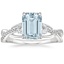 Aquamarine Garland Diamond Ring in 18K White Gold