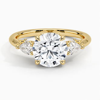 Three Stone Cathedral Engagement Ring