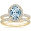 18KY Aquamarine Valencia Halo Diamond Bridal Set, smalltop view