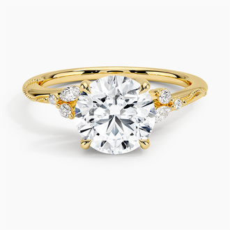 Floral Milgrain Diamond Ring